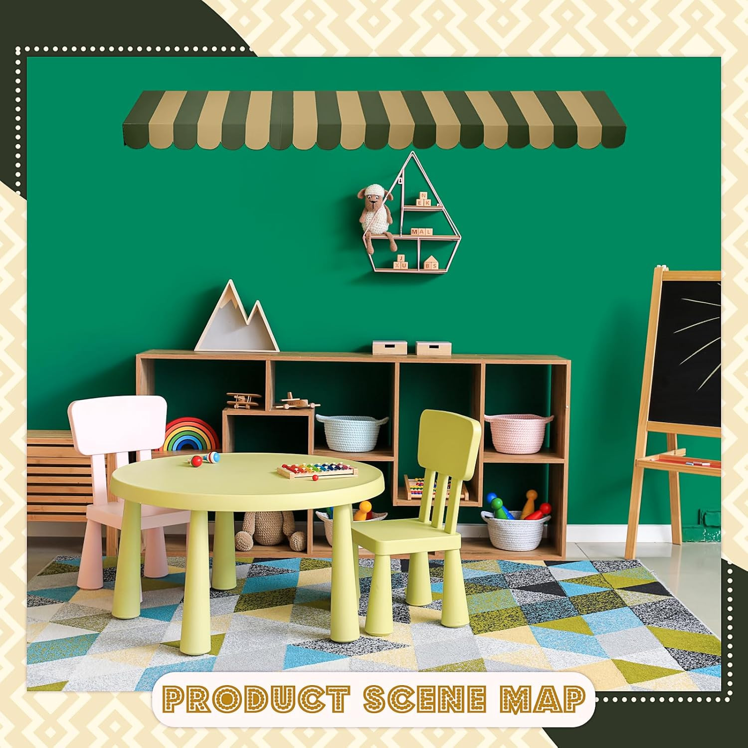 Boao 4 Pack Circus Awning Decoration 3D Stripe Cardboard Awning Carnival Wall Decor Circus Party ... | Amazon (US)