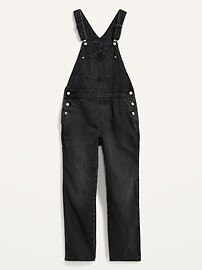 Slouchy Straight Black Workwear Non-Stretch Jean Overalls for Women | Old Navy (US)