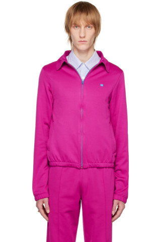 Pink Embroidered Track Jacket | SSENSE