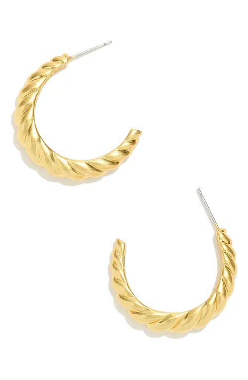 Madewell Puffed Large Hoop Earrings in Vintage Gold at Nordstrom | Nordstrom