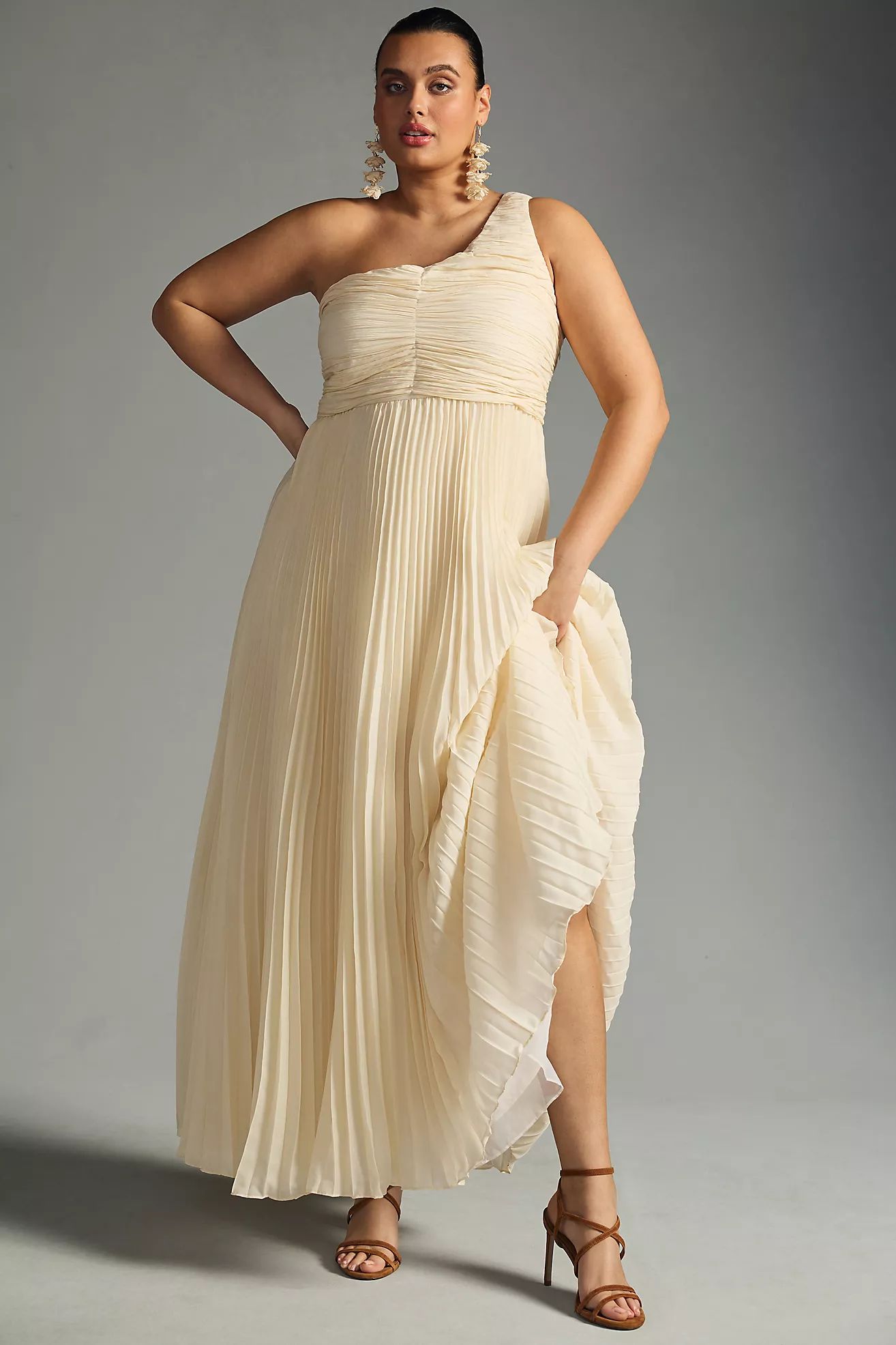 Forever That Girl One-Shoulder Pleated Dress | Anthropologie (US)