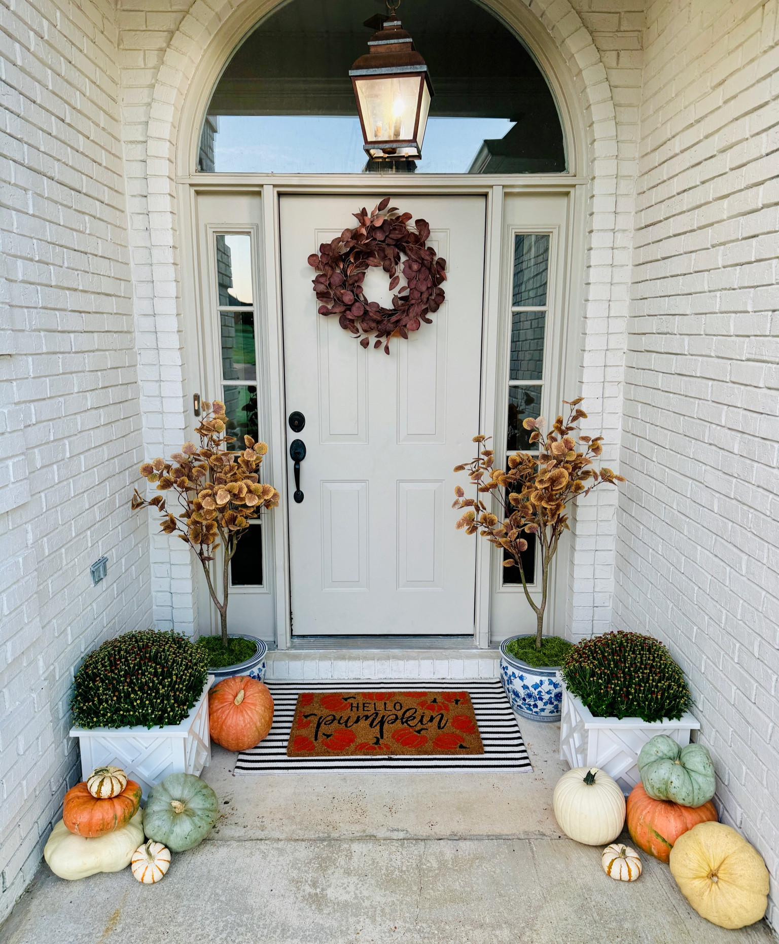 Fall front door. Front poor decor for fall. Pumpkins, mums, foliage 

#LTKHalloween #LTKSeasonal #LTKHome
