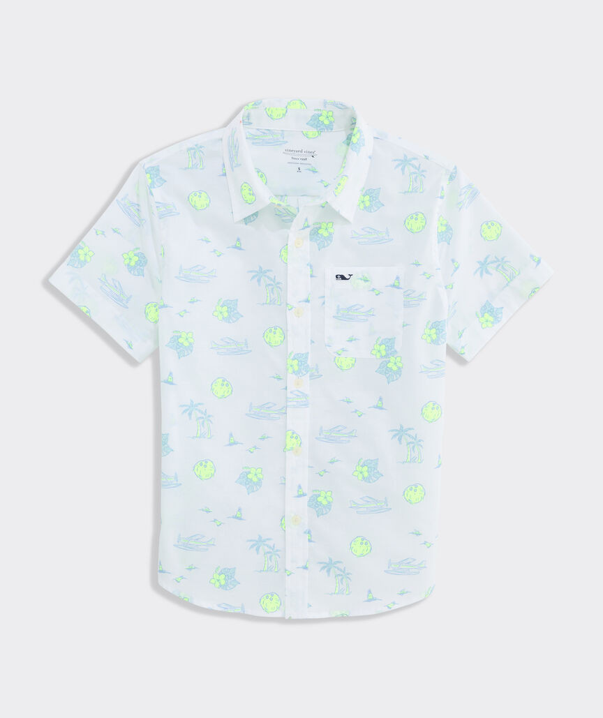 Boys' Printed Cotton Short-Sleeve Shirt | vineyard vines