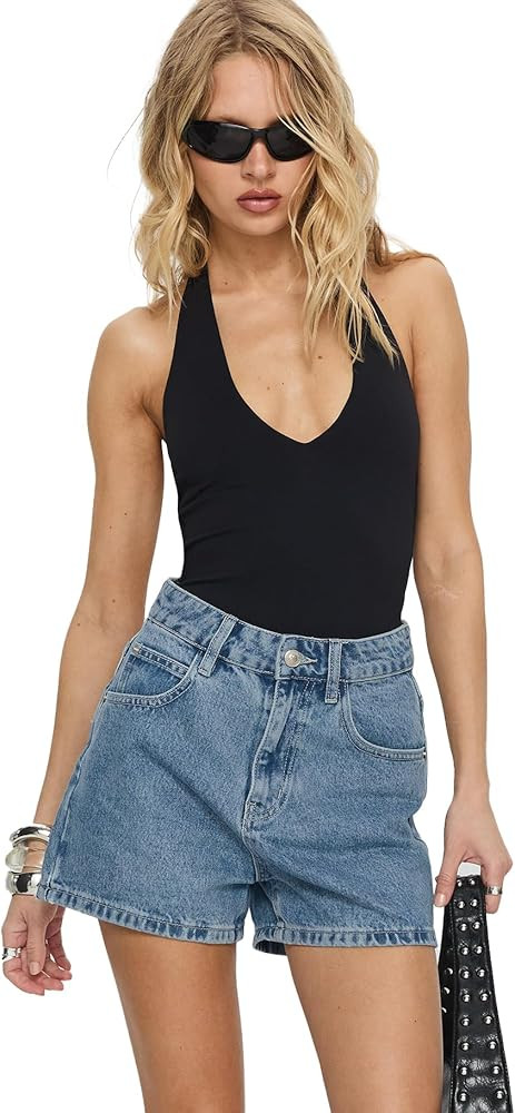 Princess Polly Womens Tropicana Shorts Denim Lower Impact | Amazon (US)