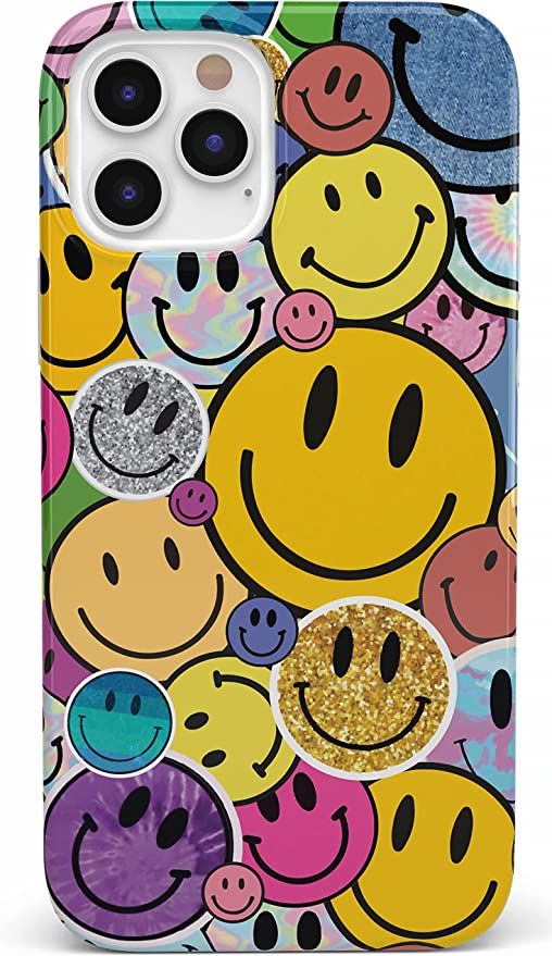 Casely iPhone 12/12 Pro Phone Case | All Smiles | Smiley Face Sticker Case | Amazon (US)