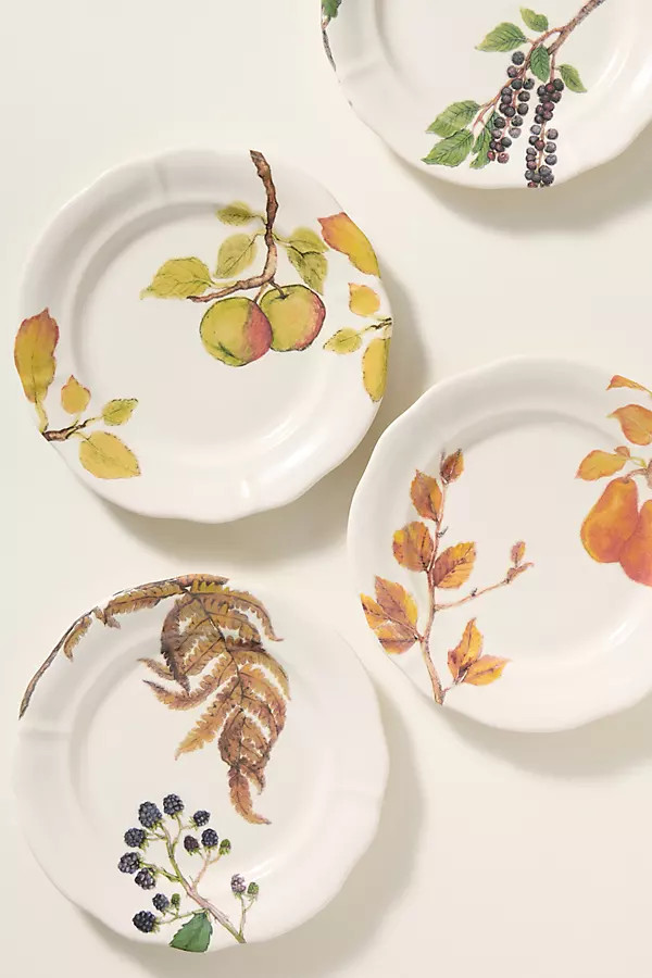 Anna Farba Harvest Stoneware Portuguese Dessert Plates, Set of 4 | Anthropologie (US)