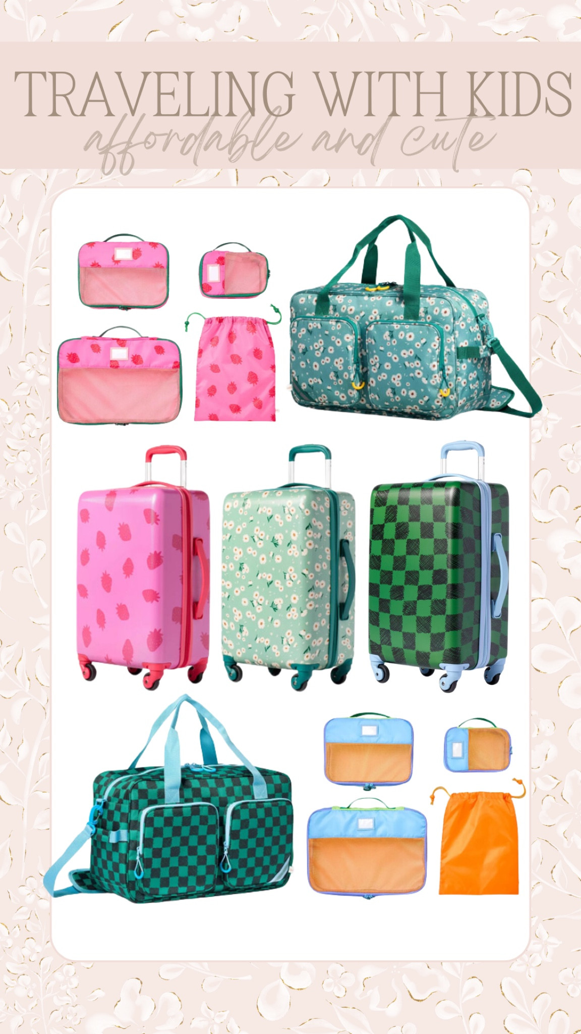 Traveling with kids! 

THEBLOOMINGNEST travel kids suitcase duffle bag travel cube 

#LTKKids #LTKTravel #LTKBaby