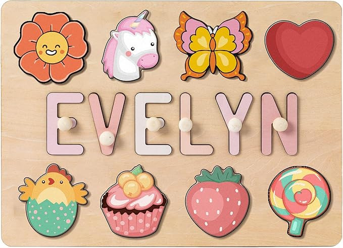 BeneCharm Personalized Name Puzzle for Kids, Personalized Baby Gifts, First Birthday Gift, Custom... | Amazon (US)