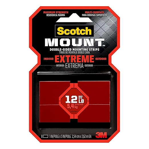 Scotch Extreme Mounting Strips, Double-Sided Heavy Duty Tape, 8 Strips, 1 in x 3 in, Use Instead ... | Amazon (US)