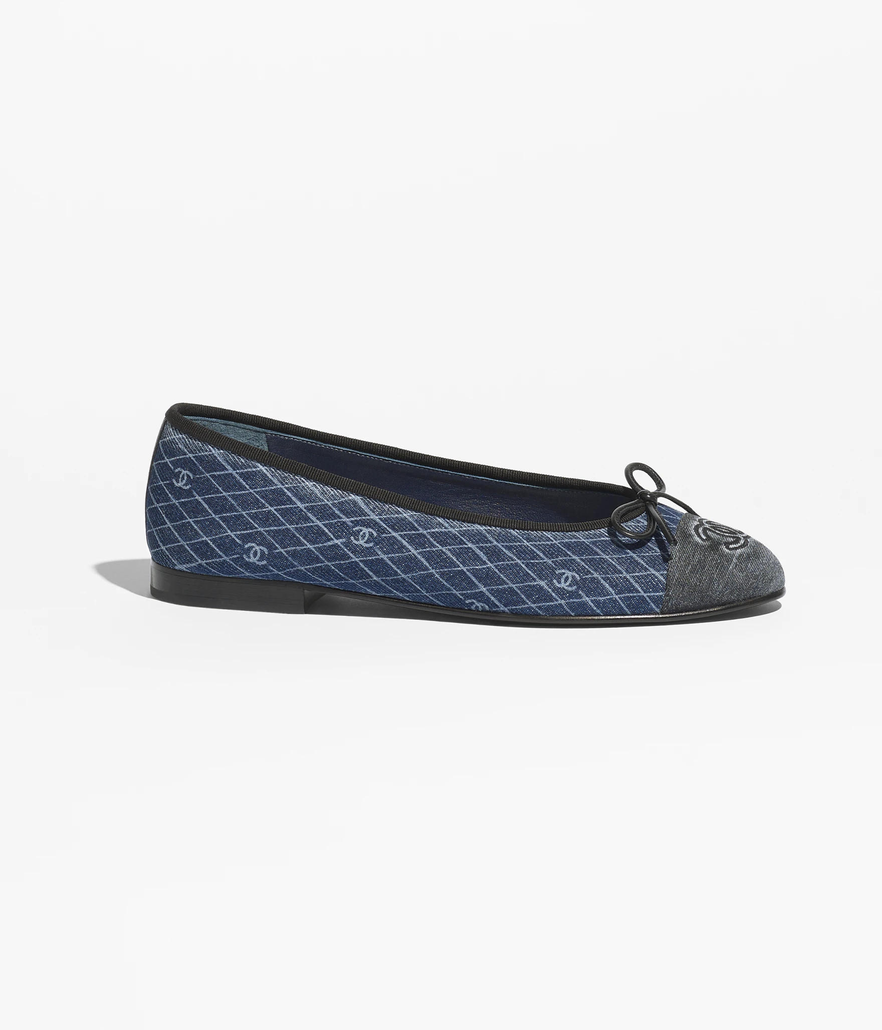Ballet flats - Denim, navy blue & dark gray — Fashion | CHANEL | Chanel, Inc. (US)