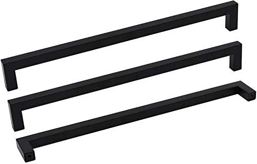 goldenwarm Black Cabinet Pulls Kitchen Cabinet Handles-LSJ12BK458 Square Drawer Handles Metal Bathro | Amazon (US)