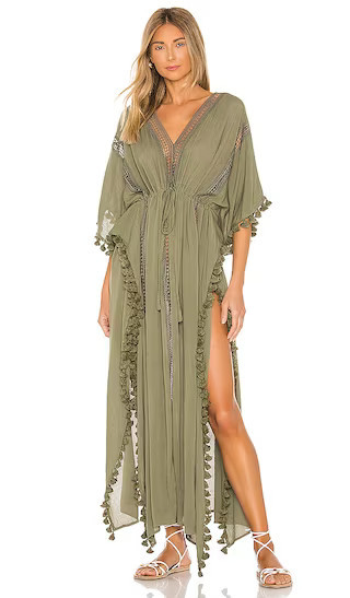 Farrah Caftan | Olive Green Dress | resort outfits resort vacation beach resort style | Revolve Clothing (Global)