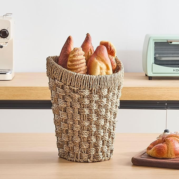 Woven Front Door Basket Seagrass Wall Hanging Basket Decorative Boho Mounted Organizer for Dried ... | Amazon (US)