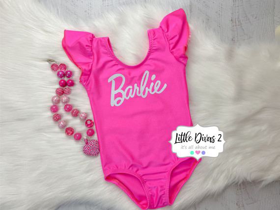 Barbie - Neon Pink Flutter Sleeve Leotard Children's- girls just wanna have fun.... | Etsy (US)