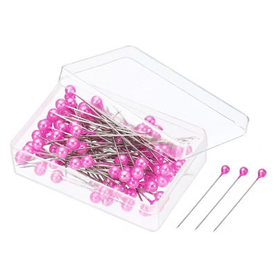 Unique Bargains Pearlized Sewing Stainless Steel Ball Head Needle Straight Quilting Pins Pink 1 Set | Target