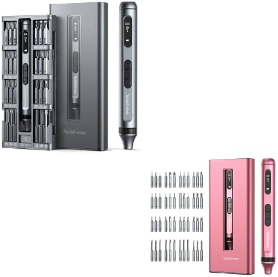 Mini Electric Screwdriver, 52 in 1 Electric Screwdriver Kit with 48 Magnetic Bits, Soleilwear Twi... | Amazon (US)