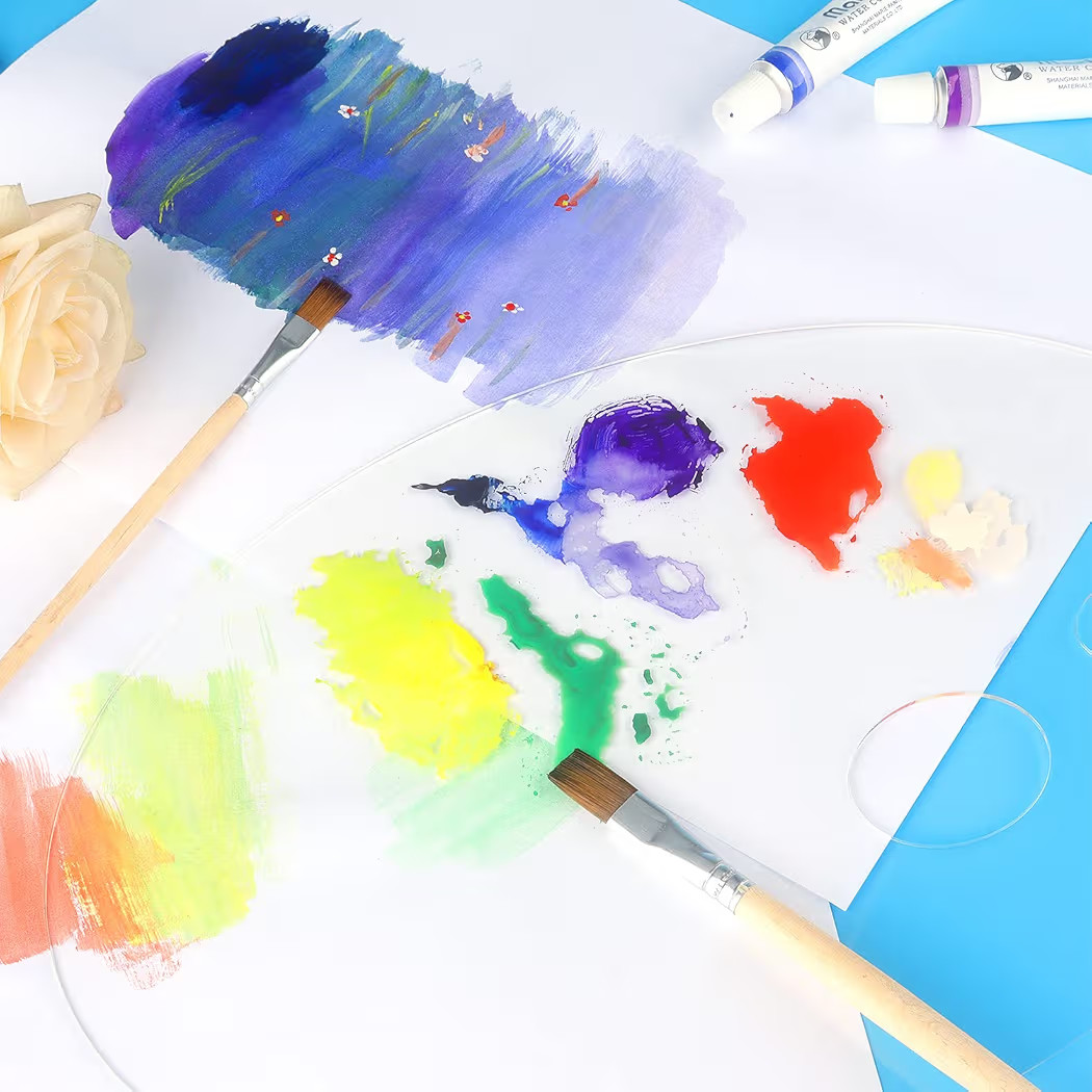 Tamaki 2 Pack 11.8 x 7.9 Inch Acrylic Paint Palette with Thumb Hole Clear Paint Pallet, Easy Clea... | Amazon (US)