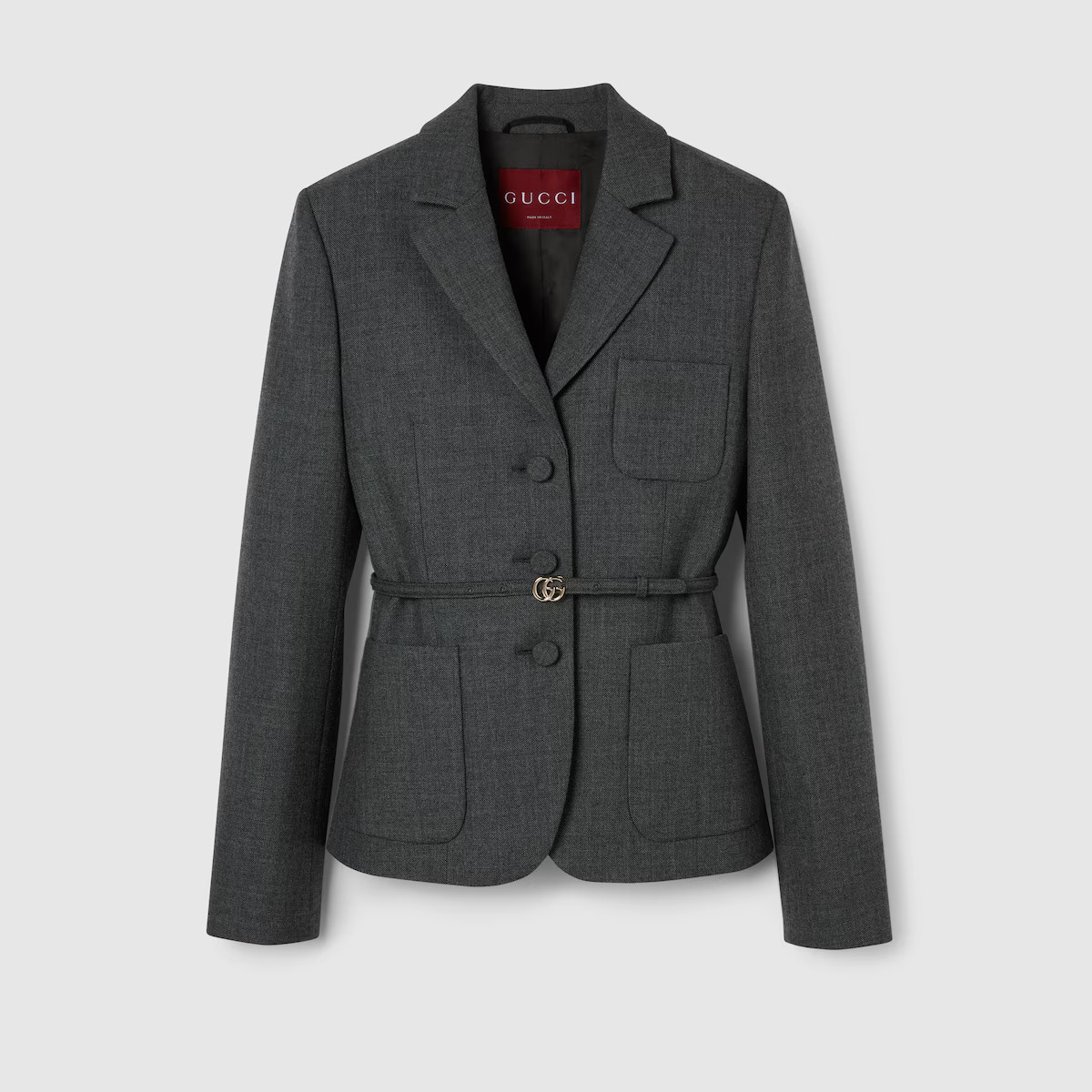 Gucci - Single breasted wool grisaille jacket | Gucci (UK)