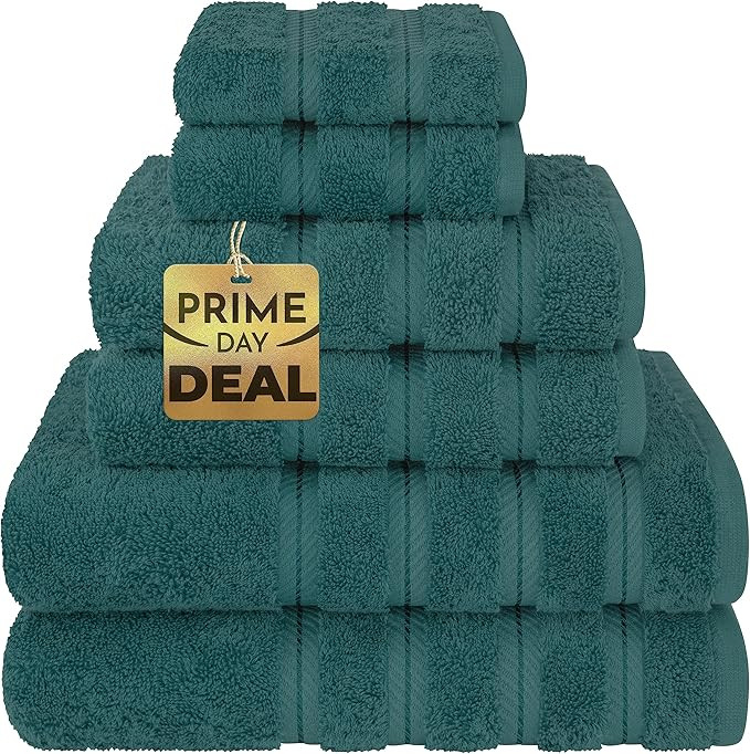 American Soft Linen Luxury 6 Piece Towel Set, 2 Bath Towels 2 Hand Towels 2 Washcloths, 100% Turk... | Amazon (US)