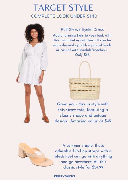 All this great style for under $140! 🤍 This charming puff sleeve eyelet dress is only $38! 👏 The classic tote is $45 and the adorable shoes that go with everything are only $54.99! Such great values at Target! 🙌



#LTKstyletip #LTKunder50 #LTKunder100