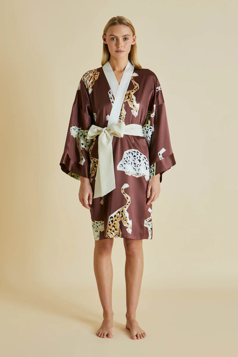 Mimi Luxo Silk Satin Robe | Olivia von Halle Ltd