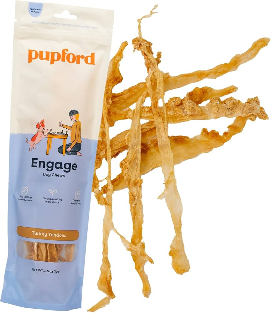 Pupford Turkey Tendon Dog Treats, High-Protein Chews for Healthy Teeth & Joints, Single Ingredien... | Amazon (US)