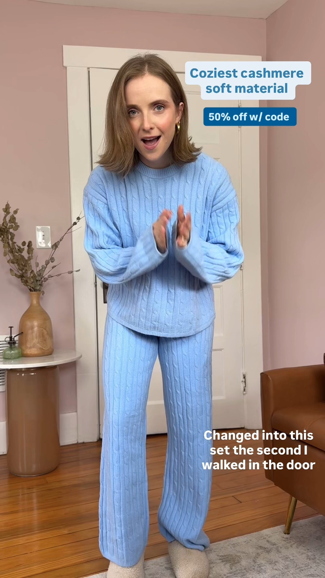 50% off Gap cash soft cable knit lounge set cashmere soft 
Wearing xs reg top and xs petite pants (5ft 2 for reference)
Also can wear the sweater as a separate with jeans.


#LTKFindsUnder50 #LTKPetite #LTKSaleAlert