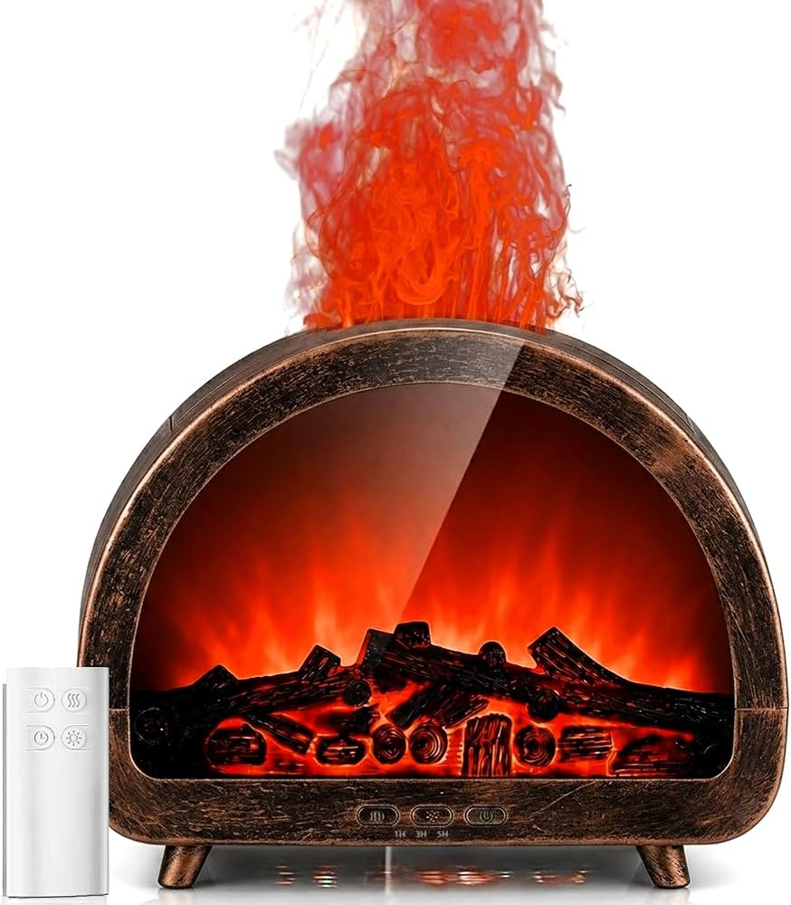 2026 Upgraded 12 Color Flame Fireplace Aroma Essential Oil Diffuser,250ml USB Desktop Noiseless C... | Amazon (US)