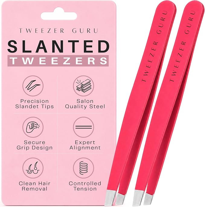 Tweezer Guru Tweezers for Women Facial Hair & Men – Precision Slant-Pointed Eyebrow Tweezer for... | Amazon (US)