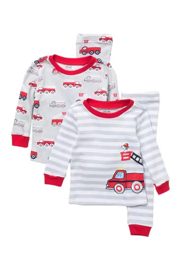 Firetruck Print 4-Piece Pajama Set | Nordstrom Rack