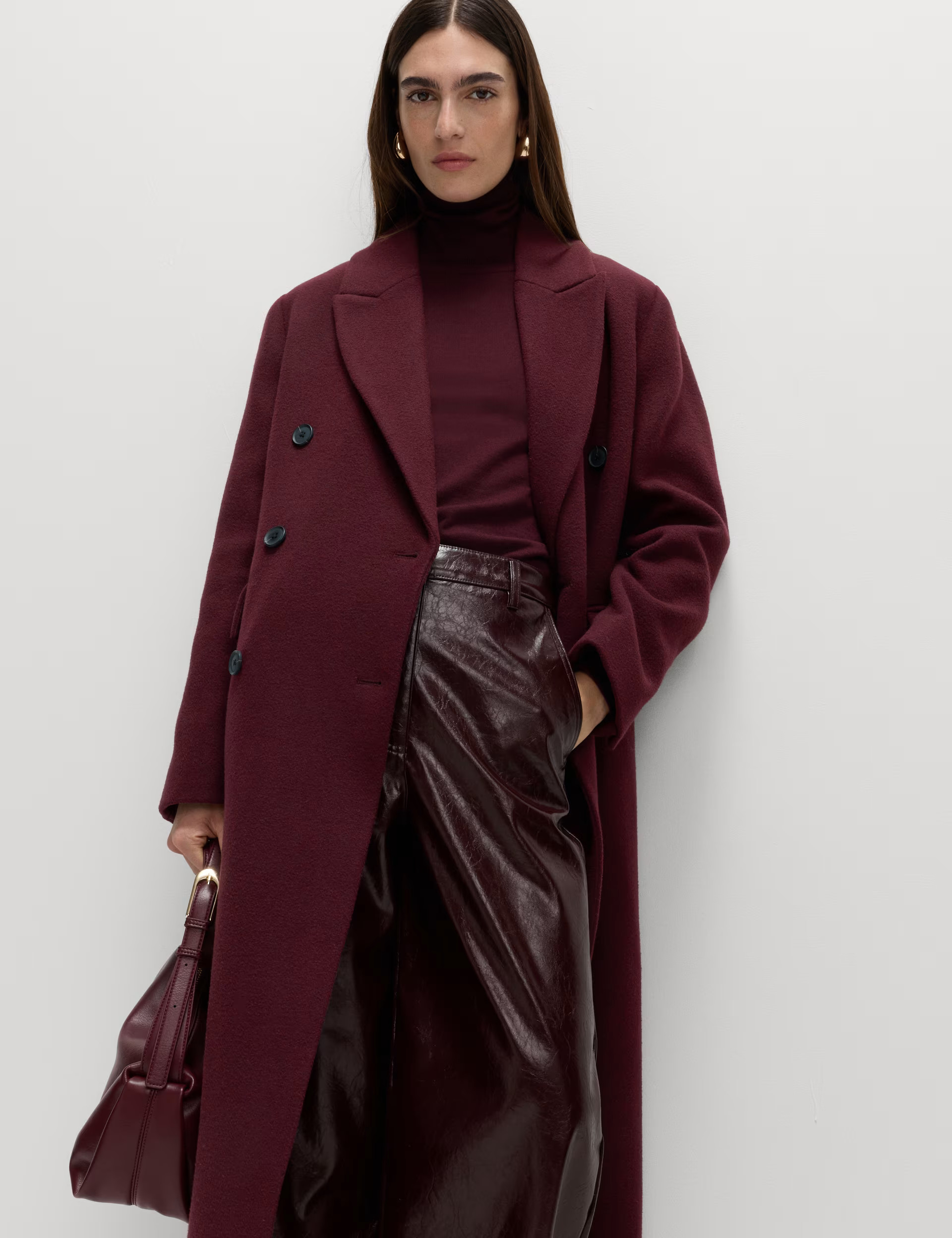 Double Breasted Longline Coat With Wool | Marks & Spencer (UK)