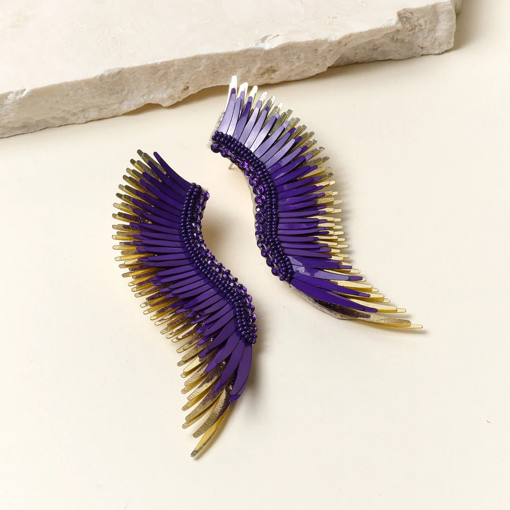 Madeline Earrings Purple Gold | Mignonne Gavigan