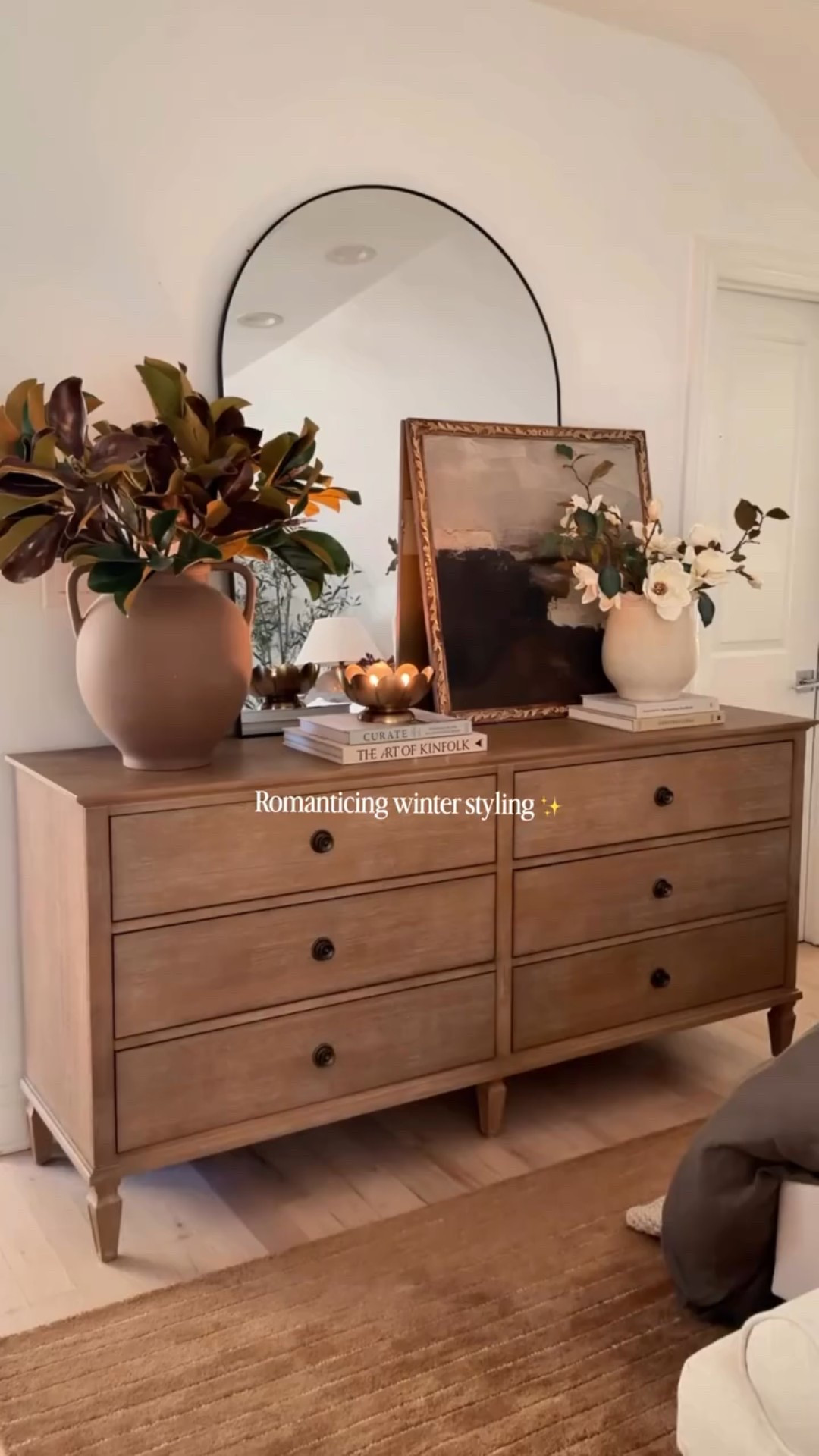 Romanticizing winter styling looks a little like this 🌿🤎



winter home decor | cozy winter styling | dresser | neutral bedroom decor | dresser styling ideas | modern organic home

#LTKHome #LTKHoliday