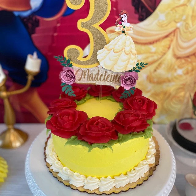 Princess Belle Personalized Cake Topper, Beauty and the Beast Party, Princess Belle Party - Etsy | Etsy (US)