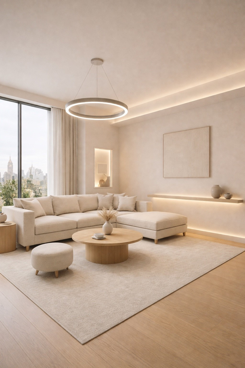 Modern living room in soft beige tones with flat walls and clean architectural LED lighting. Minimal furniture, warm wood accents, and a calm neutral palette create a timeless, elegant space perfect for modern apartments and luxury interiors.

#modernlivingroom
#beigelivingroom
#minimalinterior
#modernhome
#neutralinterior
#ledlighting
#contemporarydesign
#cleanmodern
#interiorinspiration
#luxurymodern


#LTKGiftGuide #LTKHome #LTKstorytime