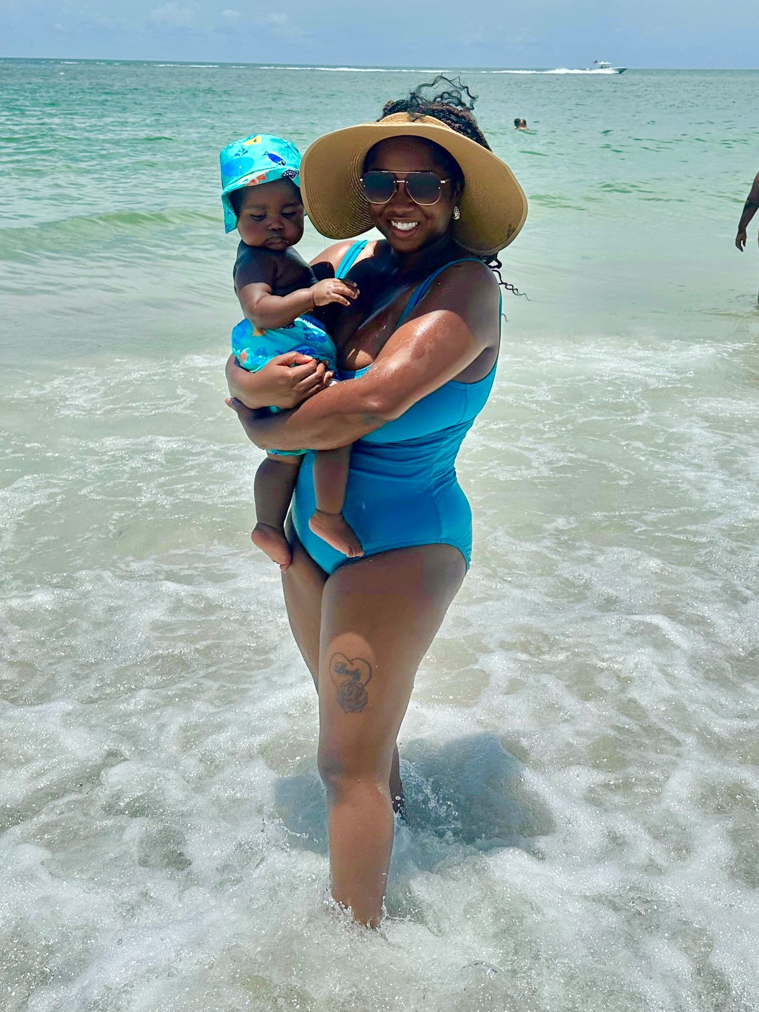 It’s been a year and I’m still learning to love and live in this new version of me. This blue one-piece snatches me gently in the waist, feels secure, and lets me play on the beach with my son without a worry.

#LTKSummerEdit #LTKSwim #LTKMidsize