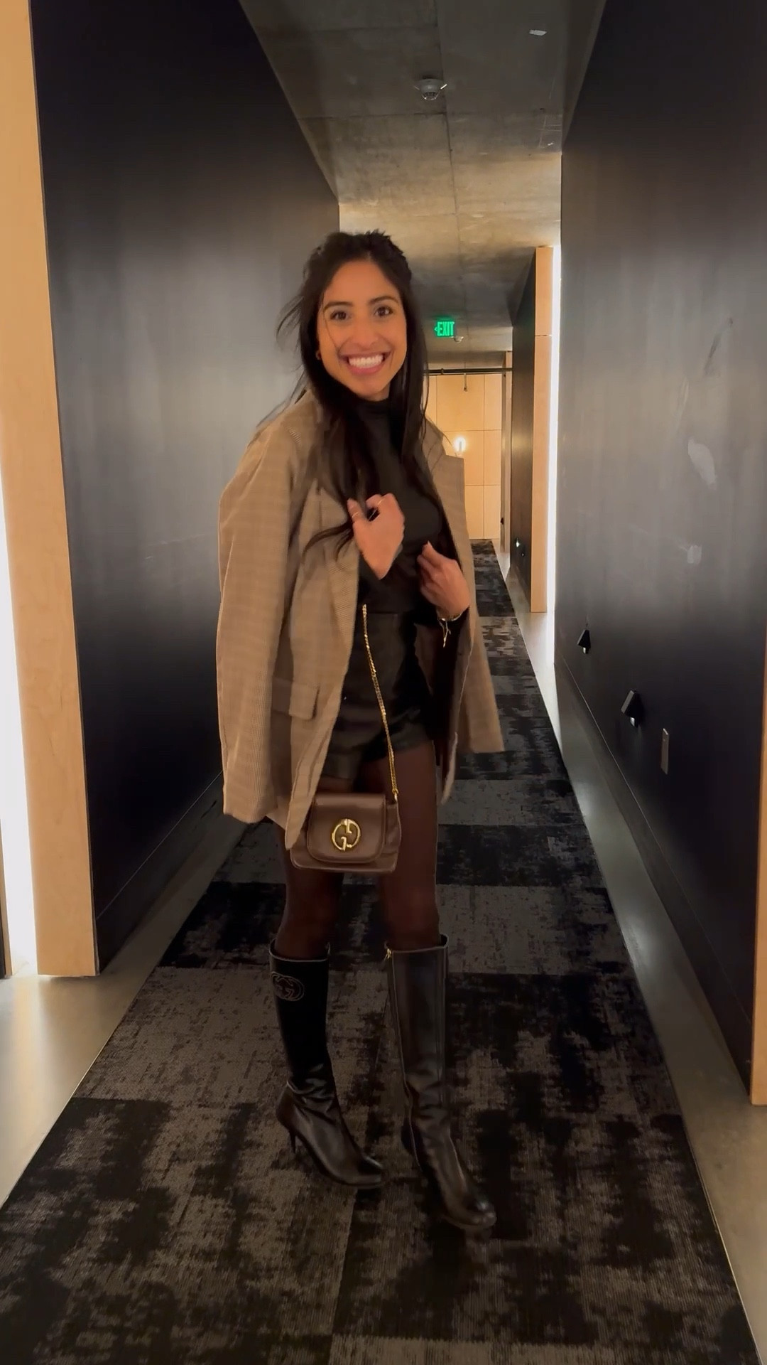 These metallic stockings are the definition of the “wearing versus styling” concept!! They truly elevate the typical blazer outfit! Pair these shimmer tights under all of your upcoming holiday outfits!! They’ll make any outfit party-ready, I promiseee! 

Houndstooth blazer | oversized blazer | winter shorts outfit | date night outfit | cocktails outfit | hotel outfit 

#LTKHoliday #LTKStyleTip #LTKSeasonal