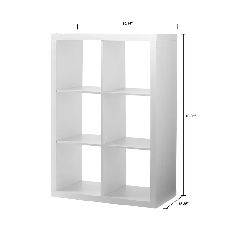 Better Homes & Gardens 6-Cube Storage Organizer, White Texture | Walmart (US)