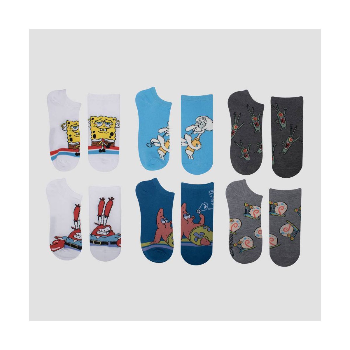 Boys' Spongebob Squarepants 6pk No Show Socks - White | Target
