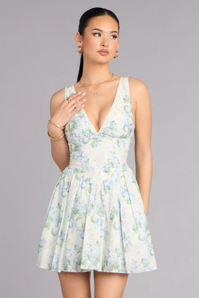 Caught In Bloom Skater Mini Dress | Windsor Stores