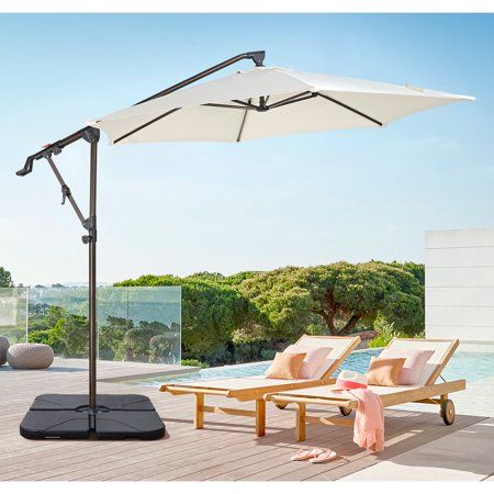 Patio Umbrella 10ft Offset Outdoor Cantilever Umbrella with Sand-filling Base included Aluminum Pati | Walmart (US)
