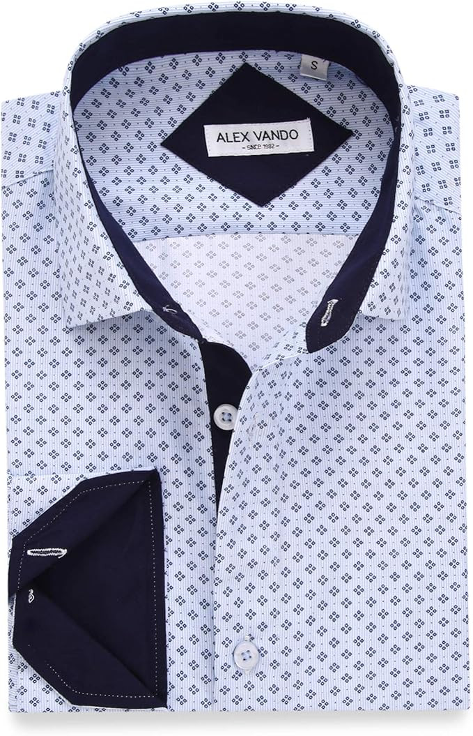 Alex Vando Mens Printed Dress Shirts Long Sleeve Regular Fit Button Down Shirt | Amazon (US)