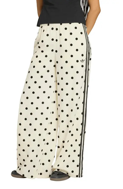 adidas Originals Firebird Polka Dot Wide Leg Track Pants in Off White at Nordstrom, Size Large | Nordstrom