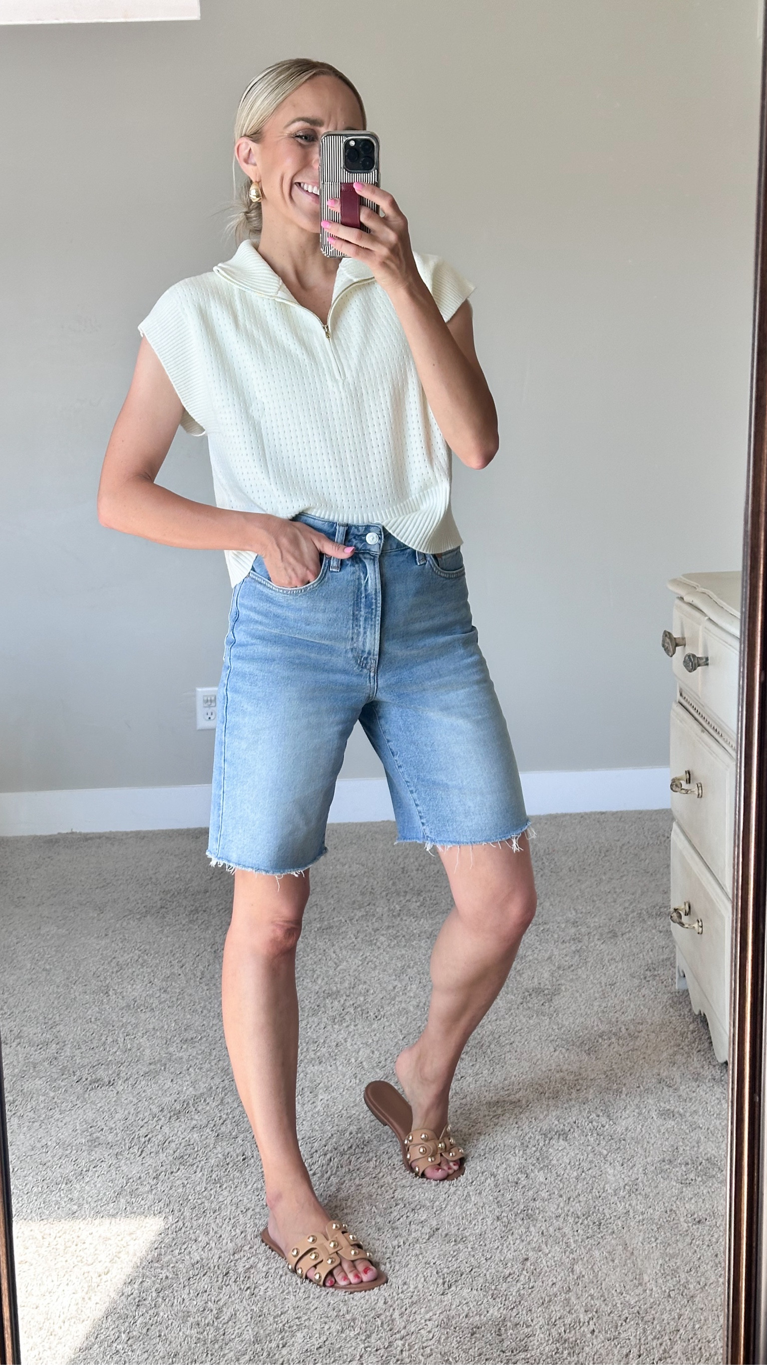 Easy summer outfit idea! I love the details on this top that automatically elevate the outfit.

Top: TTS 
Exact shorts are sold out.😭 but I linked similar ones!

#LTKFindsUnder50 #LTKStyleTip #LTKSeasonal