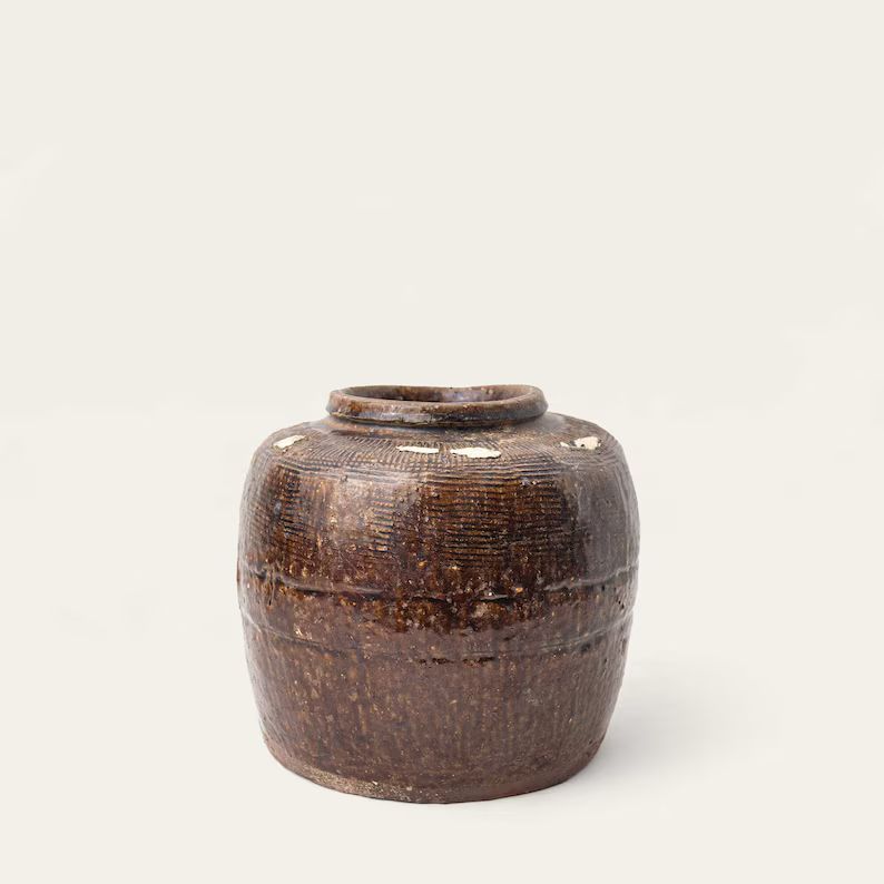 Vintage Brown Pot, Vintage Pottery, Vintage Pot, Antique pot, Antique Brown Pot, Antique Glazed V... | Etsy (US)