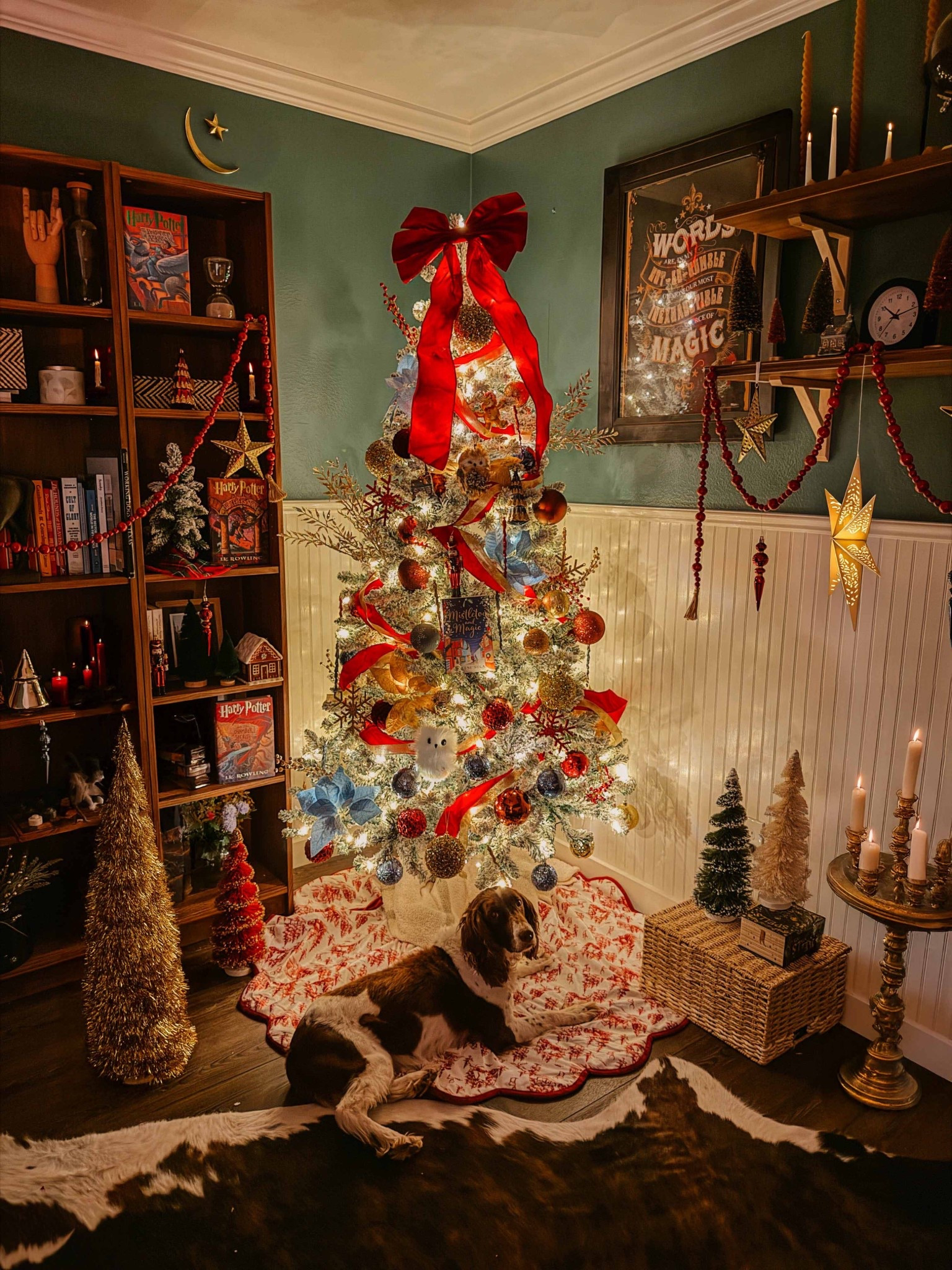 My Christmas tree!! I got almost everything at Walmart or target! Even with my tree included this was very well priced!!! Tree is under $80 today! The vibe was harry potter but British charm? Then I realized it matched my own book colors with the blue and gold and had to put it in there!!! 

#LTKSaleAlert #LTKGiftGuide #LTKHoliday