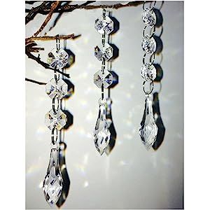 Hot 30PCS Acrylic Crystal Beads Garland Chandelier Hanging Wedding Party Celebration Decor (Style... | Amazon (US)