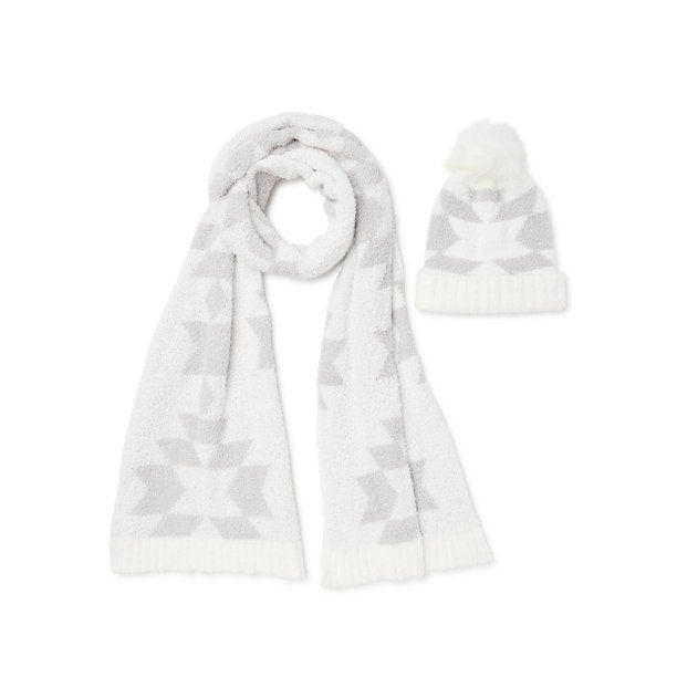 Time and Tru Women’s Cozy Beanie and Scarf Set, 2-Piece - Walmart.com | Walmart (US)