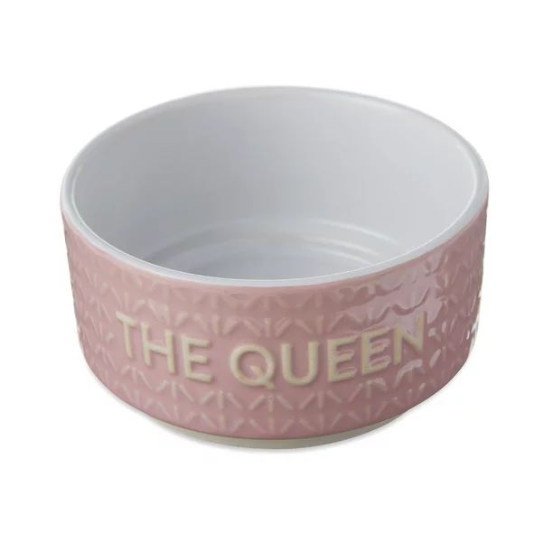 Vibrant Life "The Queen" Ceramic Dog Bowl, Pink, Small | Walmart (US)