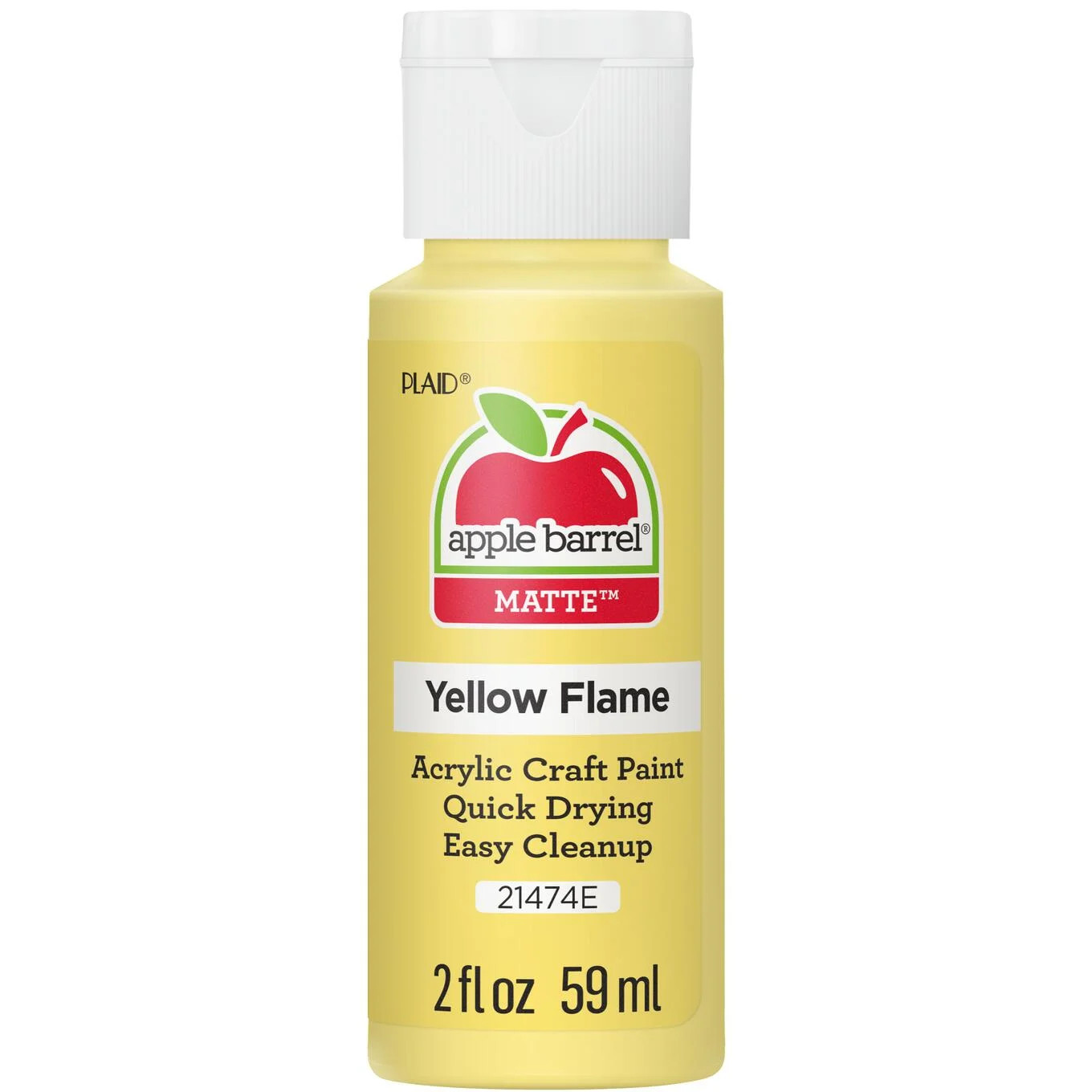 Apple Barrel 21474EX Acrylic Craft Paint, Matte Finish, Yellow Flame, 2 fl oz | Walmart (US)
